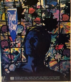 David Bowie Tonight Album AD 1984 Vintage Artwork Pop Rock Music Blue Jean Hit